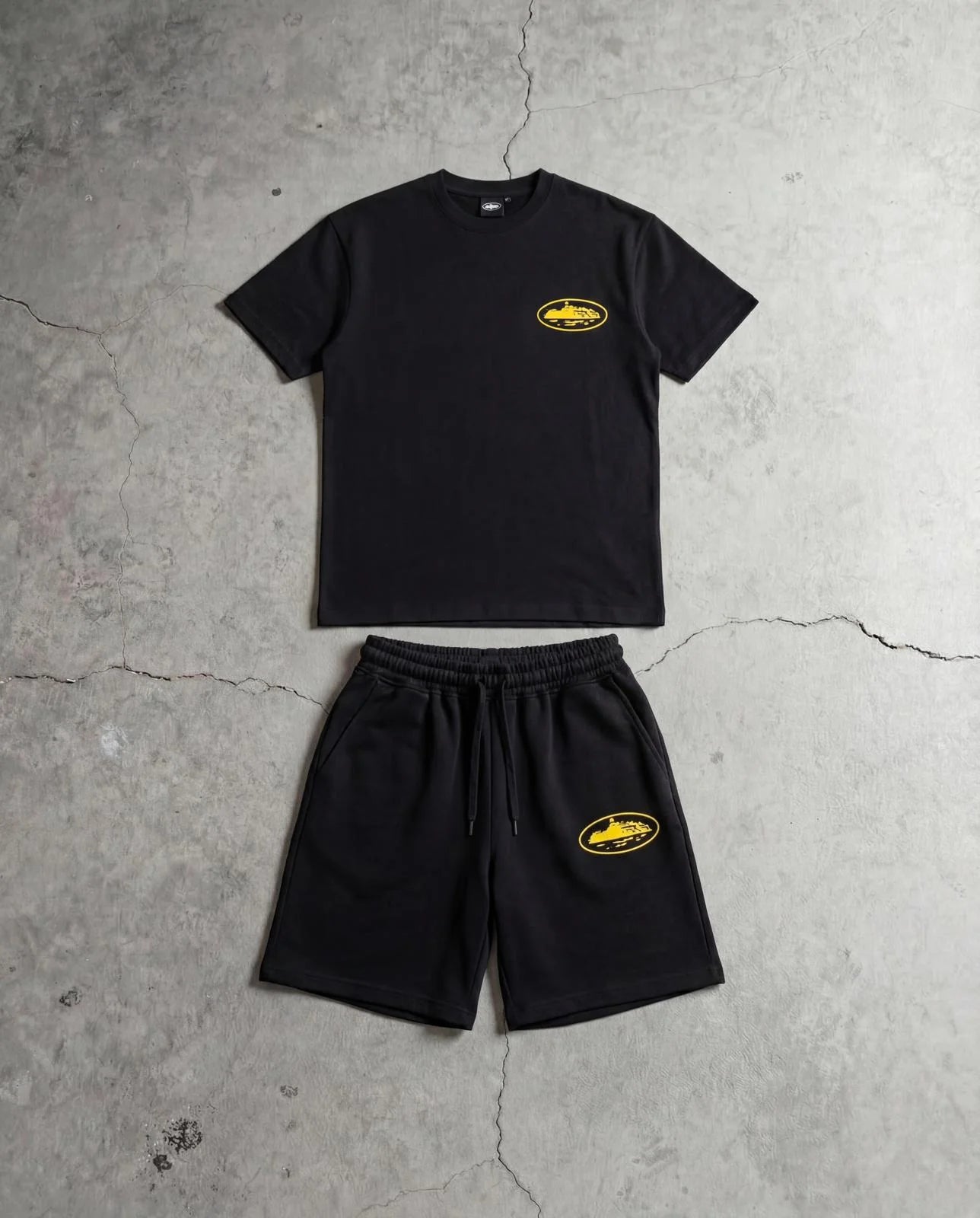 Corteiz Logo Summer Set ( Majica + Sorc ) Crni