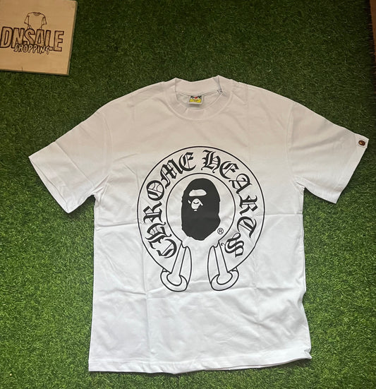 Bape x Chrome Hearts Majica Bela