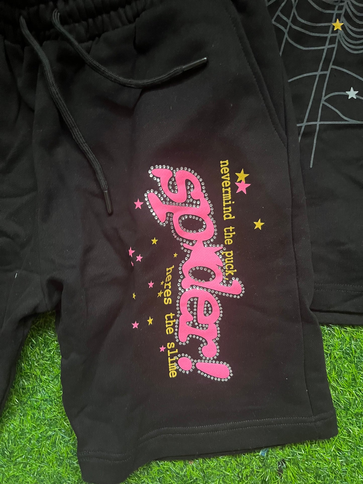 Sp5der Pink Letnji Komplet Crni ( Majica + Sorc )